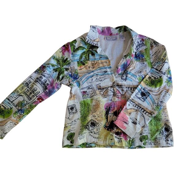 Life Style Petite Travel Inspired Vtg Cotton Jacket Sz PM - Picture 5 of 8